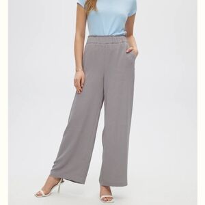 Hilary Radley Gray Wide-Leg Pants